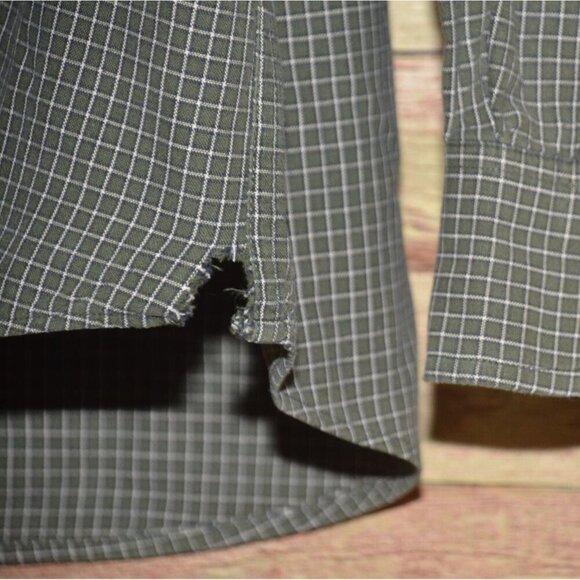 Abercrombie Fitch Shirt Men's XL Olive Green Button Up Plaid Vintage 90's Y2K - Picture 5 of 9